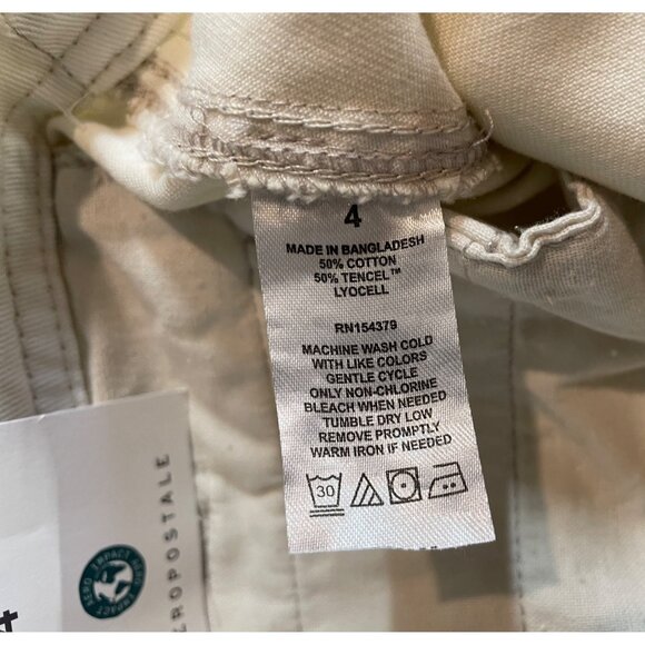 Aeropostale Womens Size 4 Cream Low RIse Utility Non Stretch Pants Aero - Picture 11 of 12